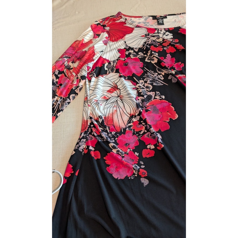 Alfani Womens Top 2X Multicolor Floral with Black Pink White